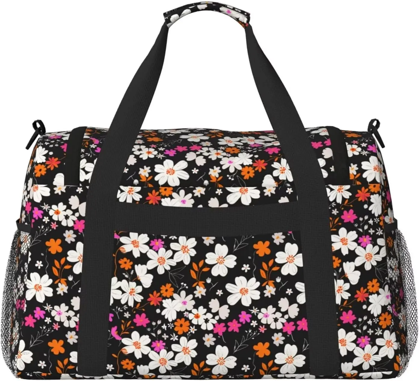 Travel Bag Daisy Floral Cute Weekender Bags for Women, Wildflower Personal Item Travel Bag with Wet Pocket, Duffel Bag for Travel Hospital Bag for Labor and Delivery Hippie Overnight Bags