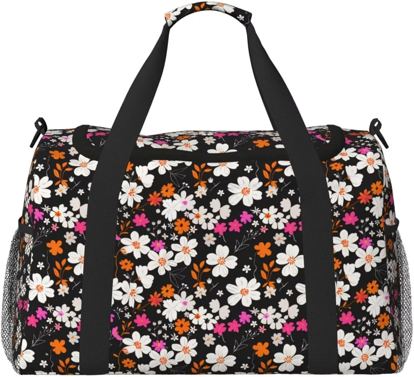 Travel Bag Daisy Floral Cute Weekender Bags for Women, Wildflower Personal Item Travel Bag with Wet Pocket, Duffel Bag for Travel Hospital Bag for Labor and Delivery Hippie Overnight Bags