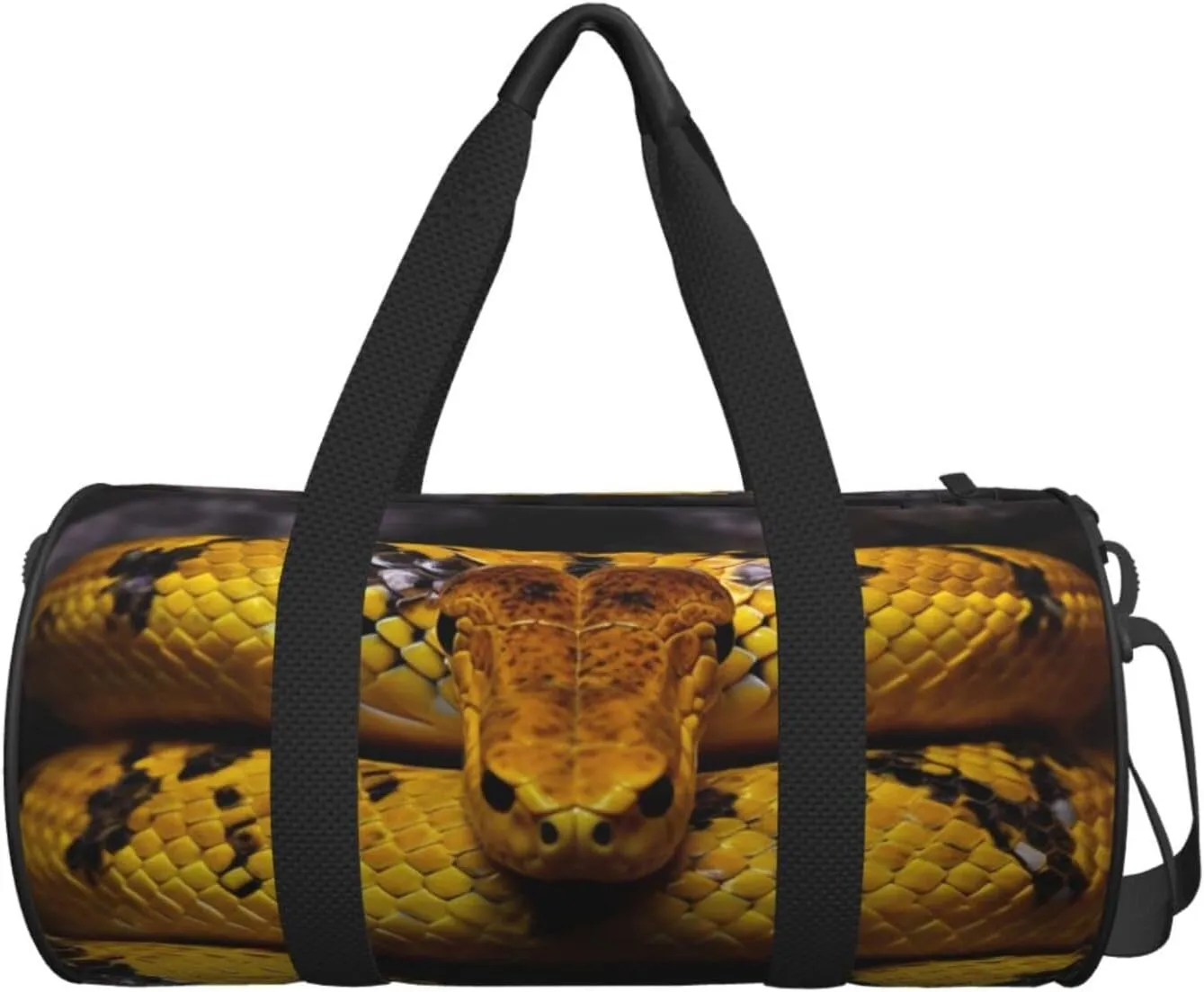 Travel Bag For Women,Yellow Snake Print Personal Item Duffle Bags,Weekend Travel Duffel Tote Bag,Travel Sport Gym Bag For Men,Airplane Travel Essentials For Flying