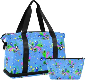 Travel Duffel Bag for Women Men Carnival Masks Pattern Weekender Overnight Bags with Shoe Compartments Gym Duffel Bag with Toiletry Bag for Travel Sport Yoga 17 Inch