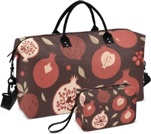Travel Duffel Bags for Unisex-Adult, Personal Item Travel Duffel Bag with Shoes Compartment, Carry On Bag for Women, Travel, Gym, Weekend,Pomegranate