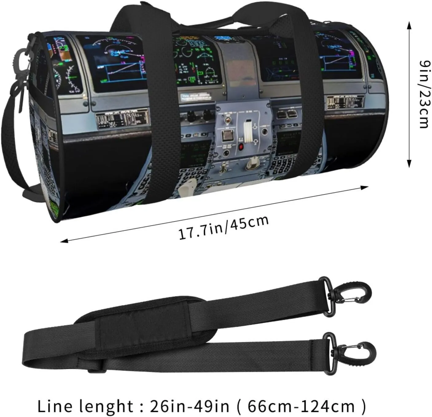 Travel Duffle Bag for Men Women, Airplane Cockpit Duffle Bags for Sport Gym Overnight Luggage