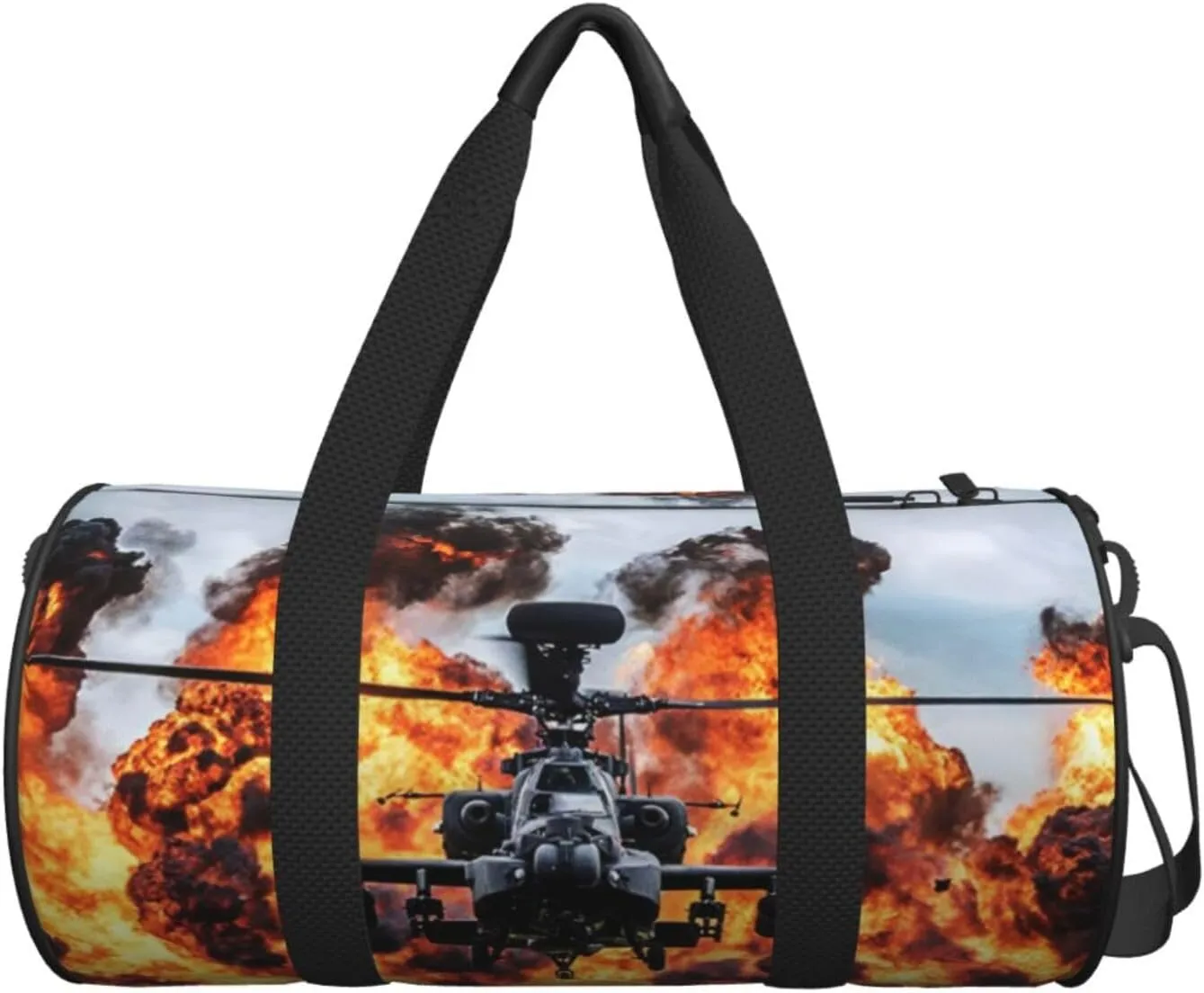 Travel Duffle Bag for Men Women, Apache Attack Helicopter Duffle Bags for Sport Gym Overnight Luggage