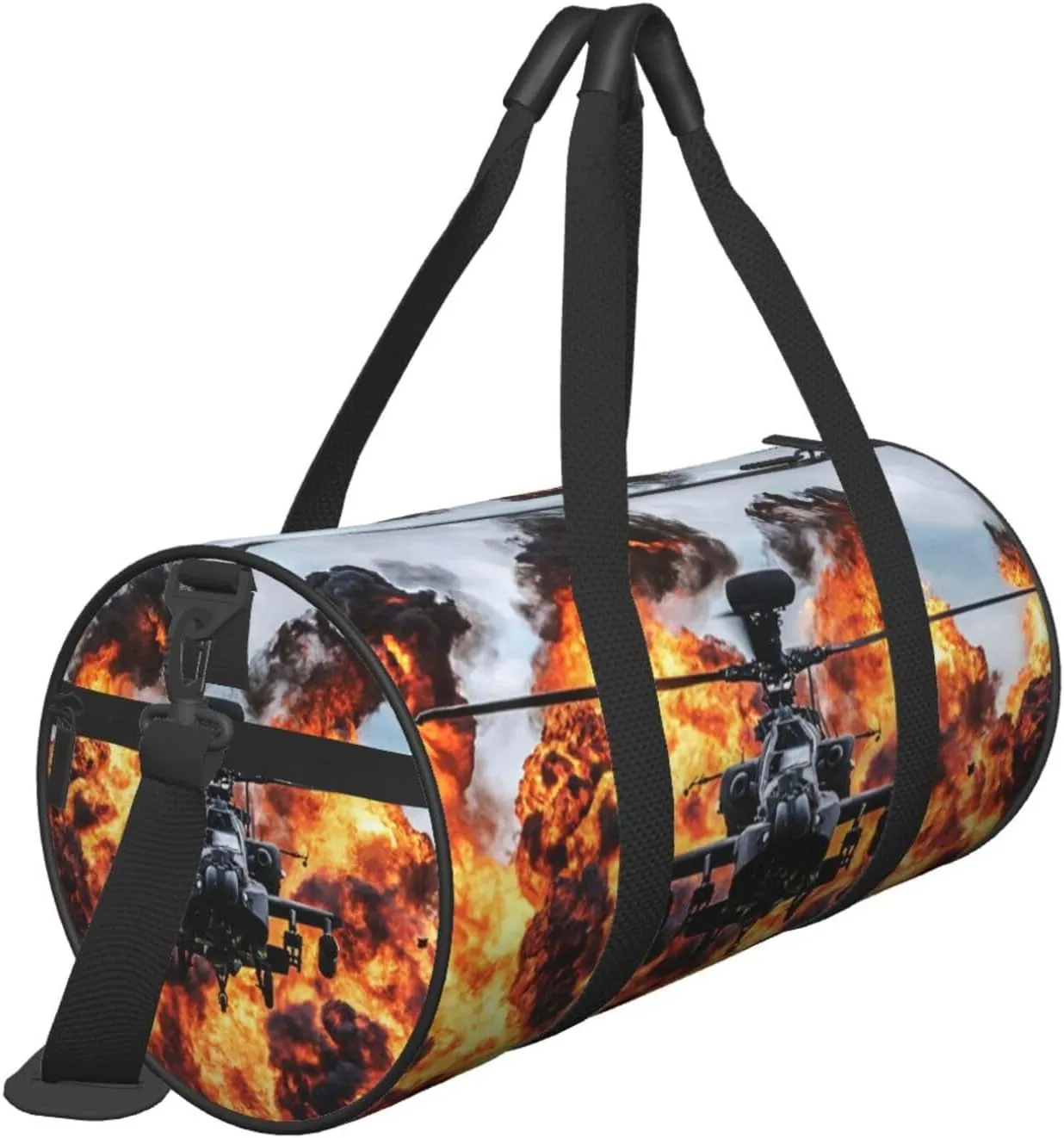 Travel Duffle Bag for Men Women, Apache Attack Helicopter Duffle Bags for Sport Gym Overnight Luggage
