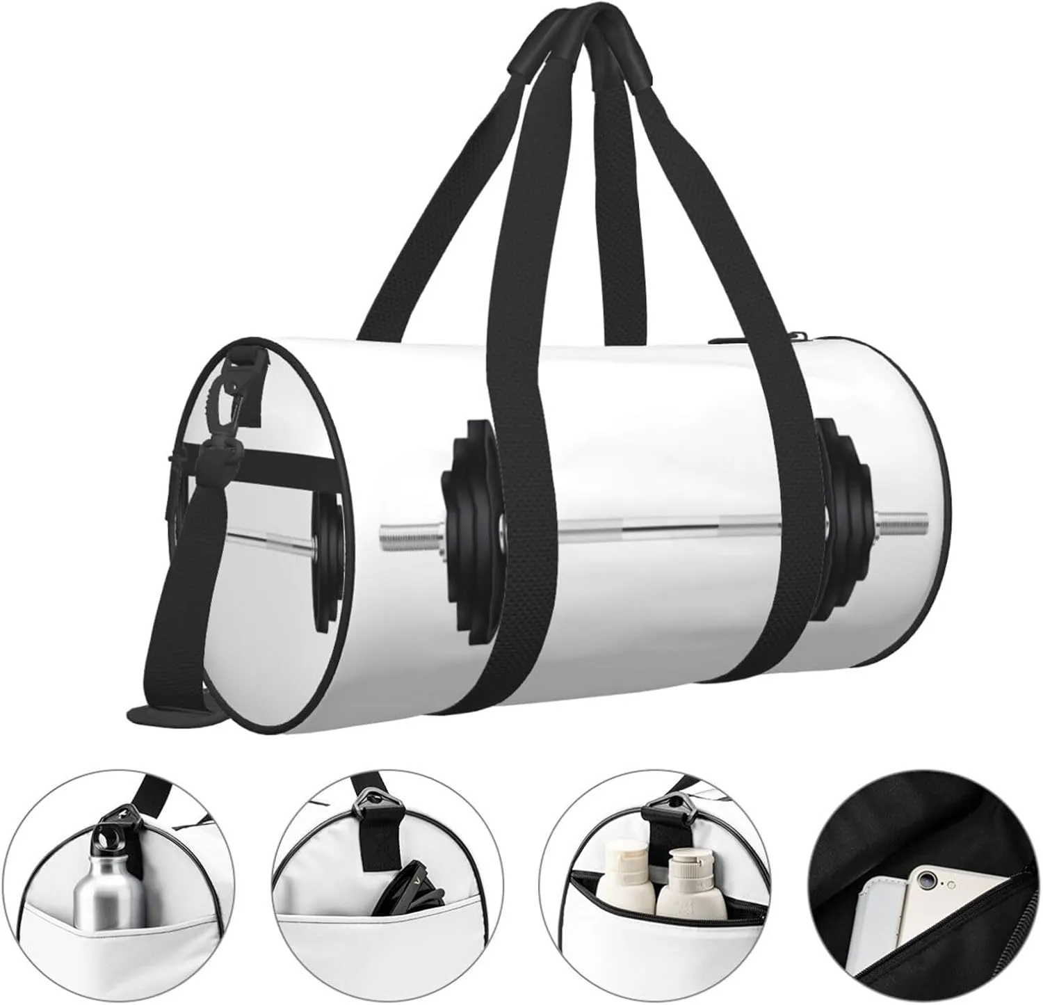 Travel Duffle Bag for Men Women, Barbells Dumbbells Fitness Duffle Bags for Sport Gym Overnight Luggage