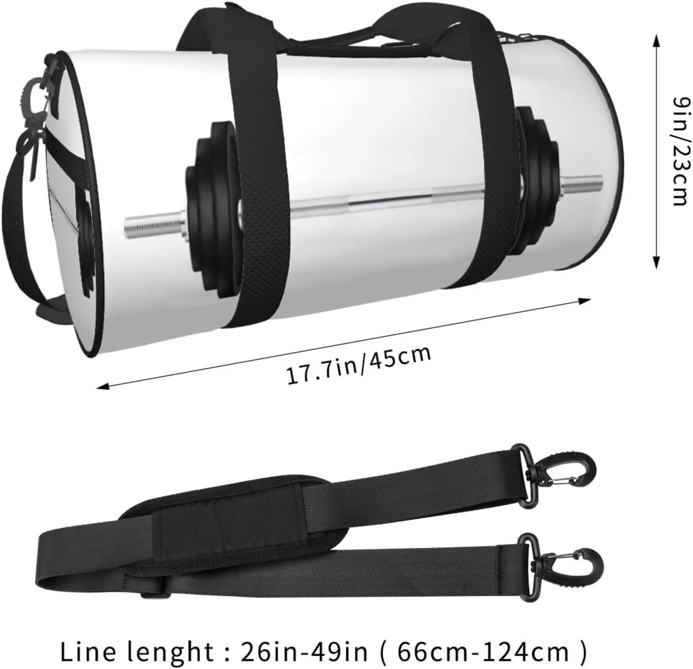 Travel Duffle Bag for Men Women, Barbells Dumbbells Fitness Duffle Bags for Sport Gym Overnight Luggage