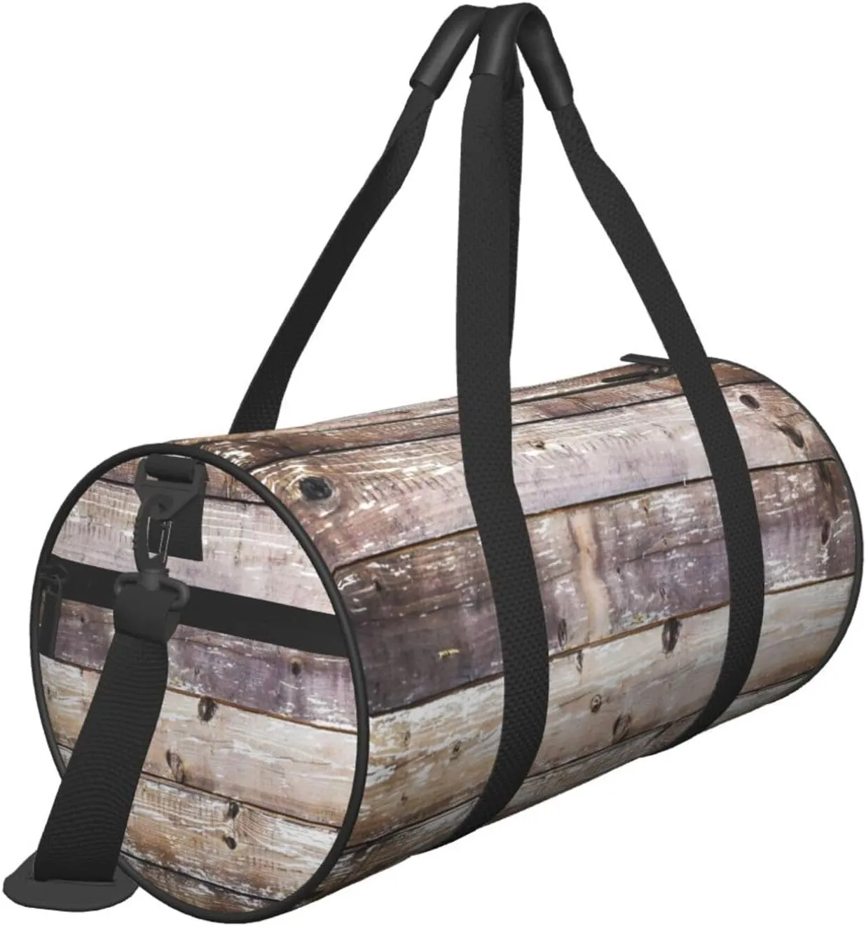 Travel Duffle Bag for Men Women, Brown Barn Planks Wood Duffle Bags for Sport Gym Overnight Luggage