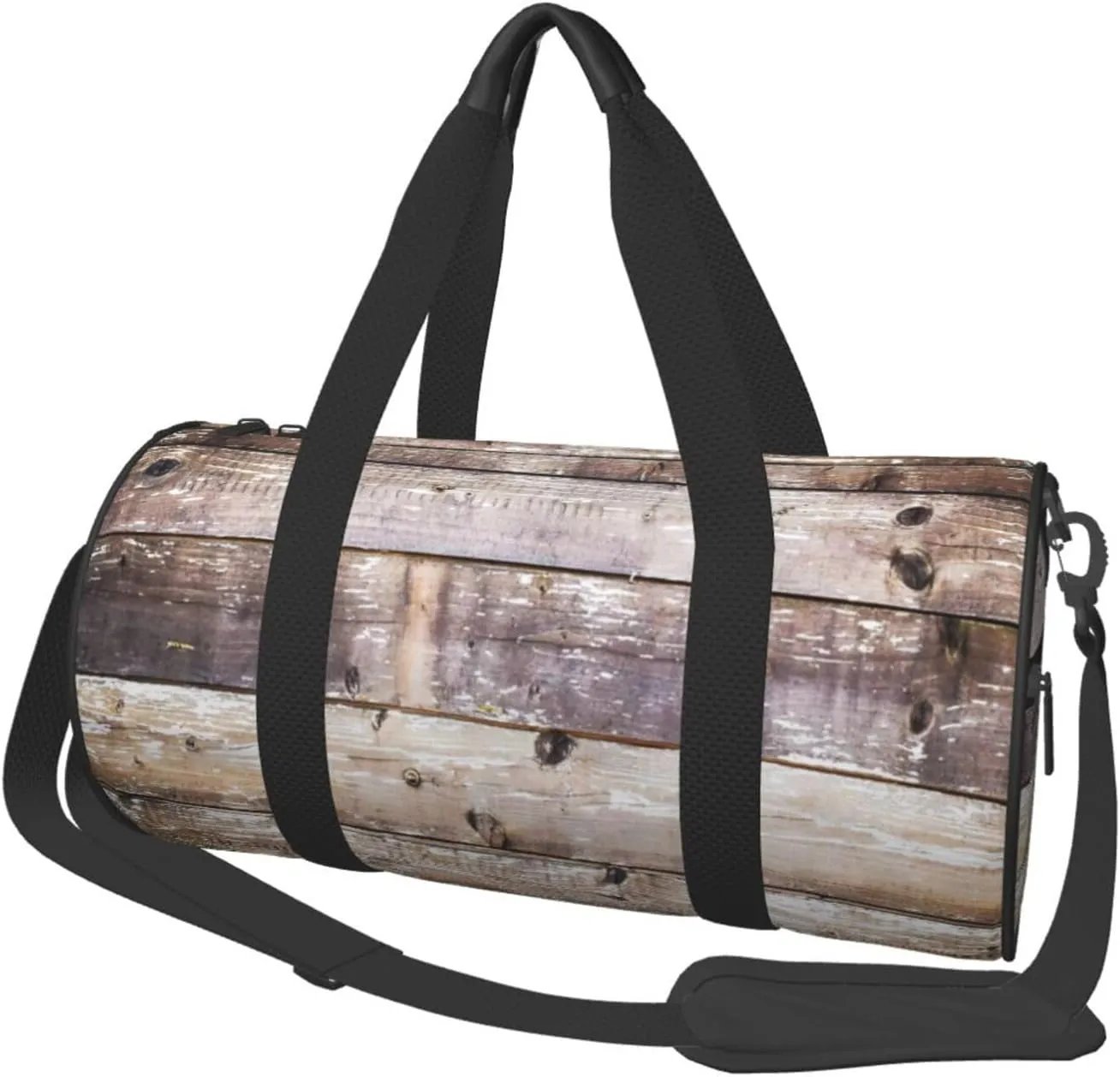 Travel Duffle Bag for Men Women, Brown Barn Planks Wood Duffle Bags for Sport Gym Overnight Luggage