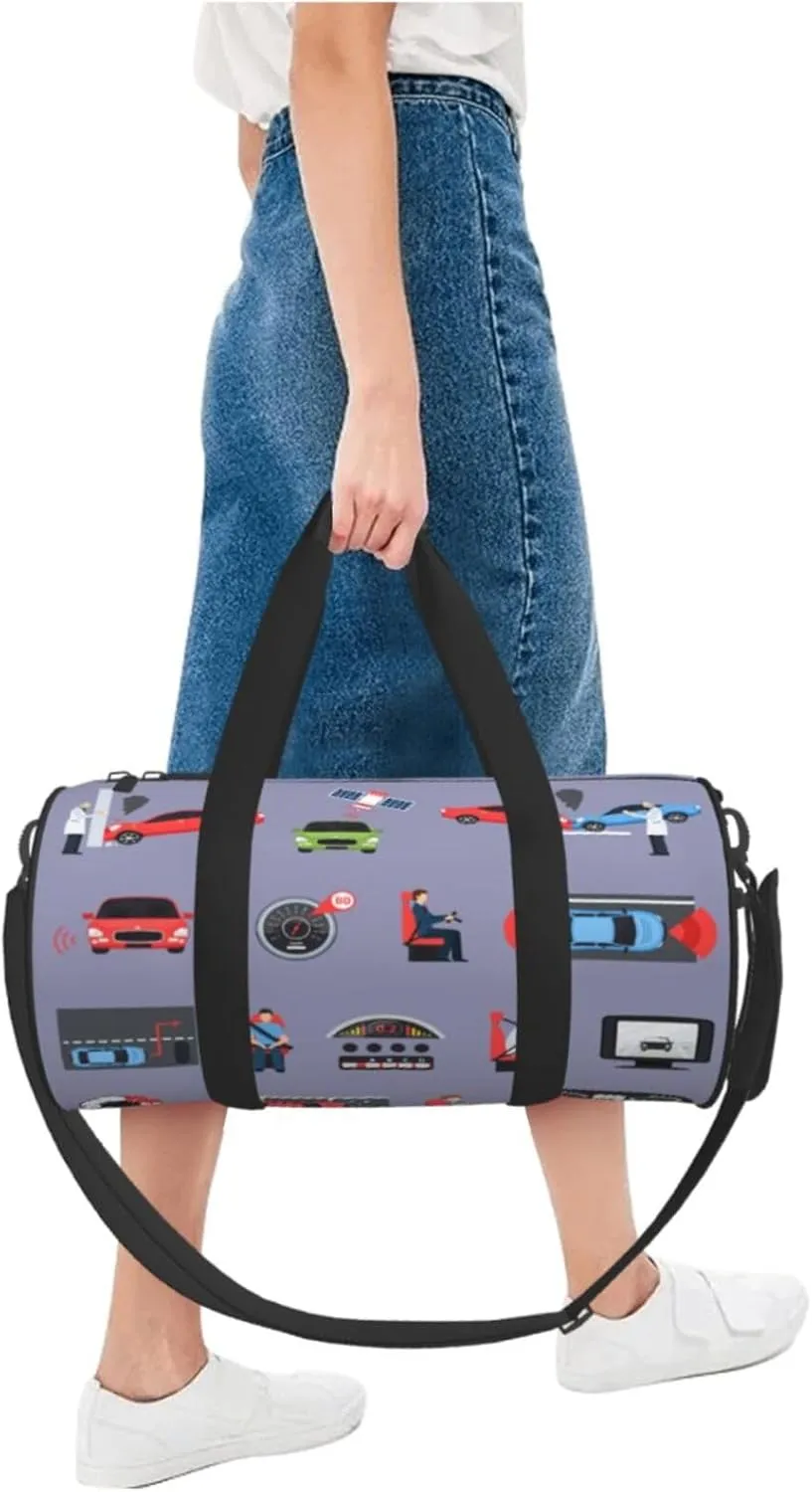 Travel Duffle Bag for Men Women, Car Safety Systems Duffle Bags for Sport Gym Overnight Luggage