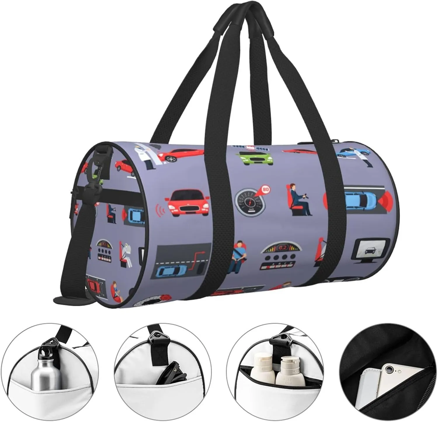 Travel Duffle Bag for Men Women, Car Safety Systems Duffle Bags for Sport Gym Overnight Luggage