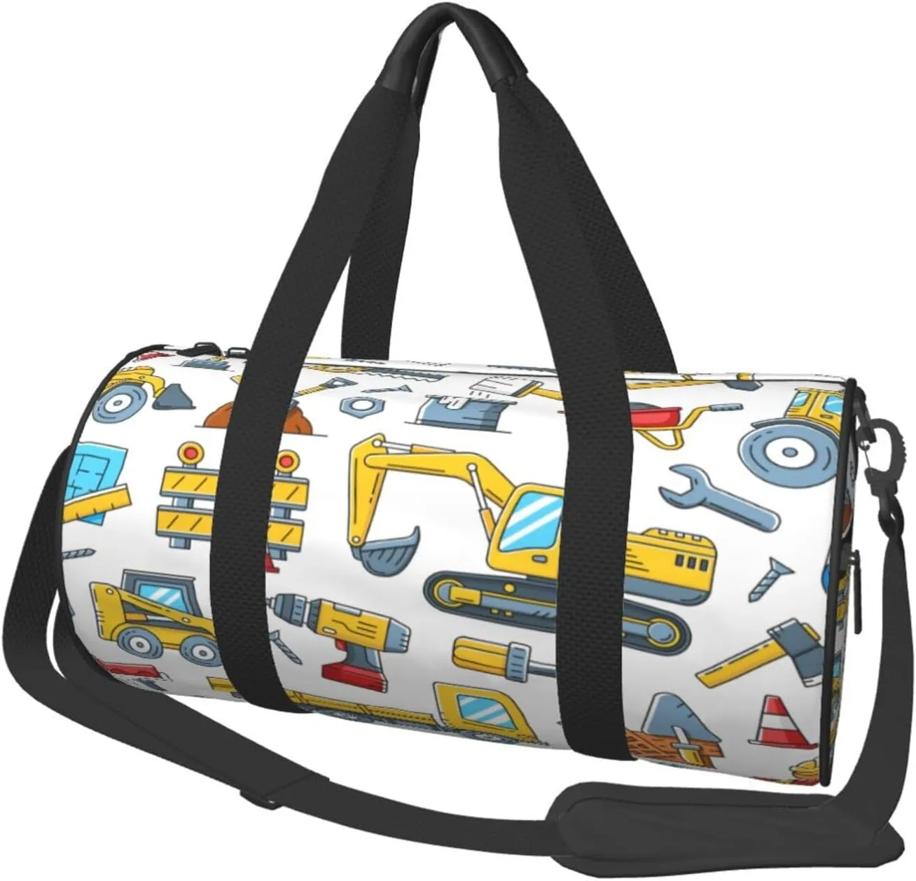 Travel Duffle Bag for Men Women, Construction Tools Machinery Duffle Bags for Sport Gym Overnight Luggage