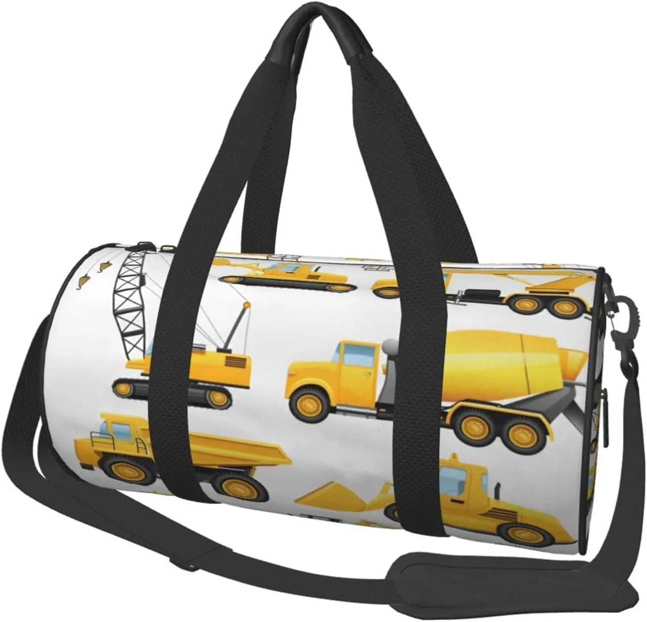 Travel Duffle Bag for Men Women, Construction Vehicles Machinery Trucks Duffle Bags for Sport Gym Overnight Luggage