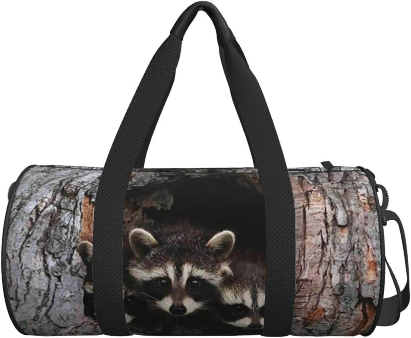 Travel Duffle Bag for Men Women, Cute Raccoon Family Duffle Bags for Sport Gym Overnight Luggage