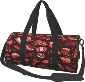 Travel Duffle Bag for Men Women, Cutting Beef Duffle Bags for Sport Gym Overnight Luggage