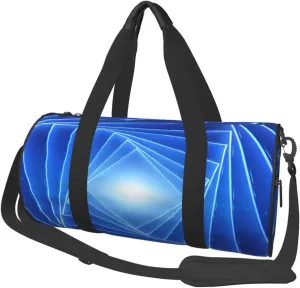 Travel Duffle Bag for Men Women, Data Flow Square Twisted Tunnel Duffle Bags for Sport Gym Overnight Luggage