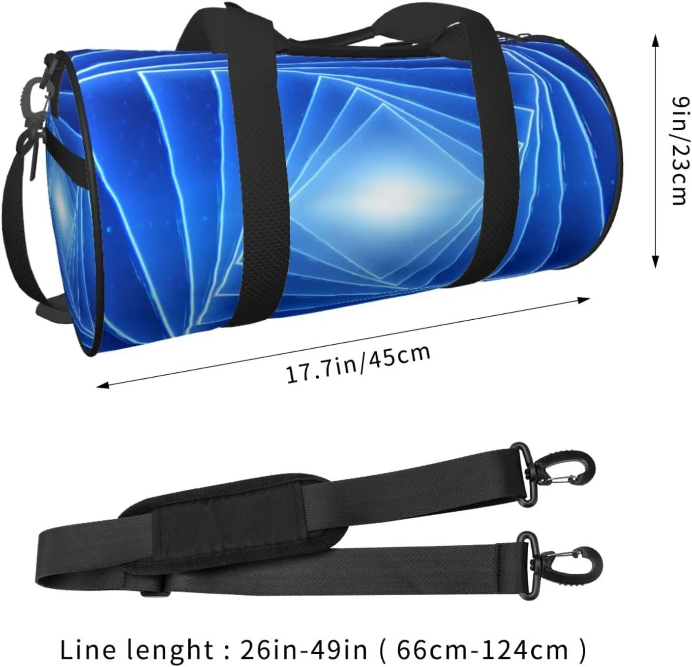 Travel Duffle Bag for Men Women, Data Flow Square Twisted Tunnel Duffle Bags for Sport Gym Overnight Luggage