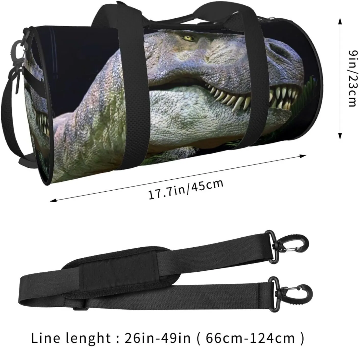 Travel Duffle Bag for Men Women, Dinosaur Duffle Bags for Sport Gym Overnight Luggage