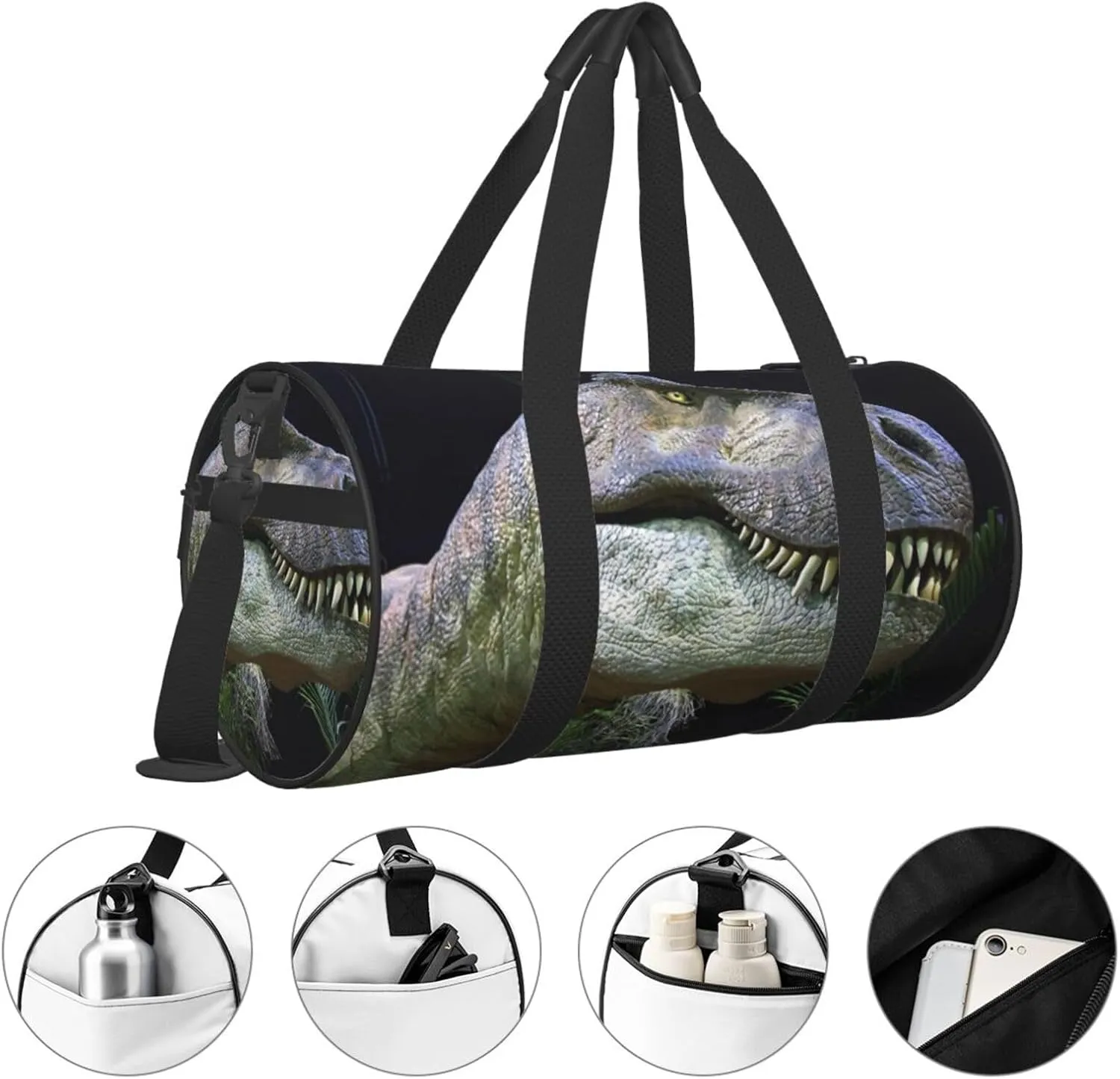 Travel Duffle Bag for Men Women, Dinosaur Duffle Bags for Sport Gym Overnight Luggage