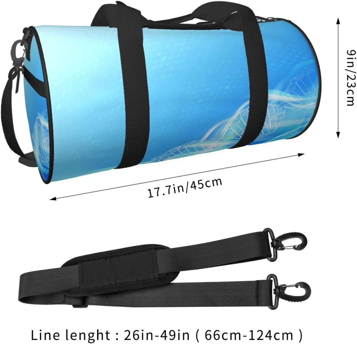 Travel Duffle Bag for Men Women, Dna Figures Duffle Bags for Sport Gym Overnight Luggage