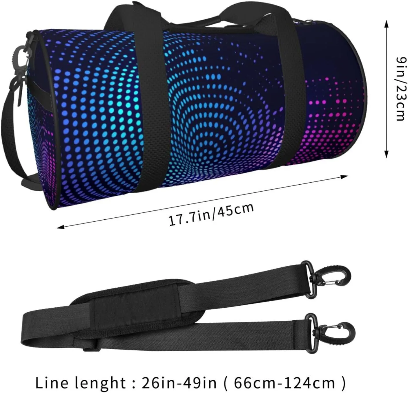 Travel Duffle Bag for Men Women, Dotted Duffle Bags for Sport Gym Overnight Luggage