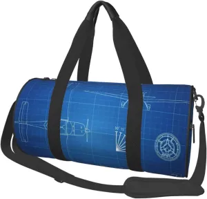 Travel Duffle Bag for Men Women, Engineering Blueprint Plane Fast Duffle Bags for Sport Gym Overnight Luggage