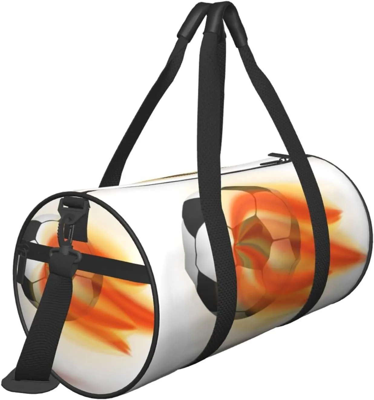 Travel Duffle Bag for Men Women, Flaming Soccer Ball Duffle Bags for Sport Gym Overnight Luggage