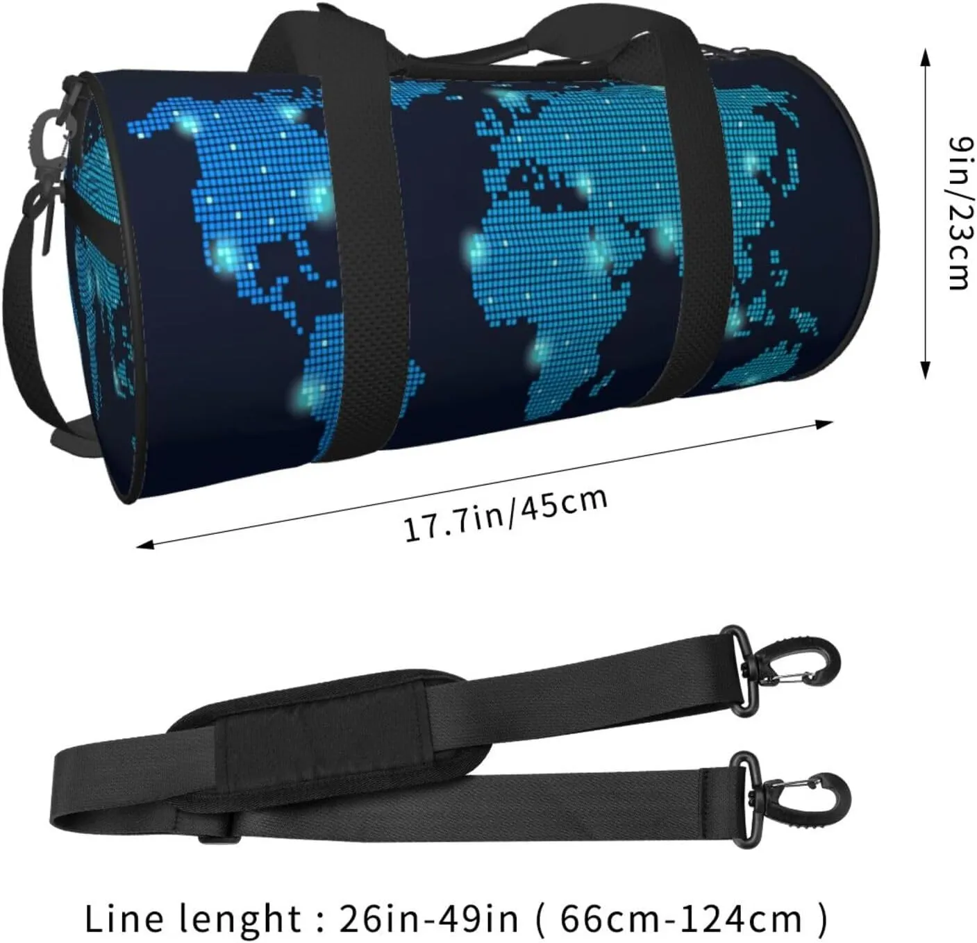 Travel Duffle Bag for Men Women, Global Network Duffle Bags for Sport Gym Overnight Luggage
