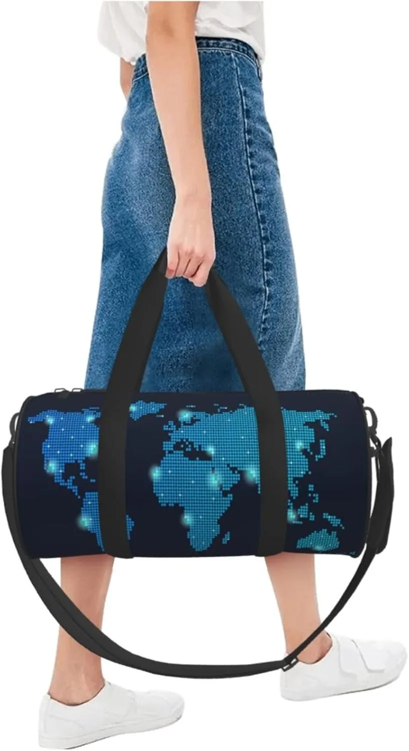 Travel Duffle Bag for Men Women, Global Network Duffle Bags for Sport Gym Overnight Luggage