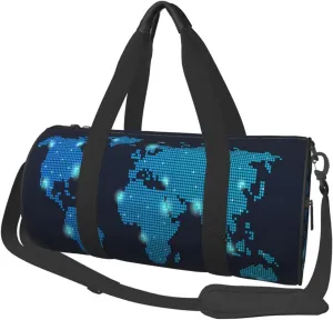 Travel Duffle Bag for Men Women, Global Network Duffle Bags for Sport Gym Overnight Luggage