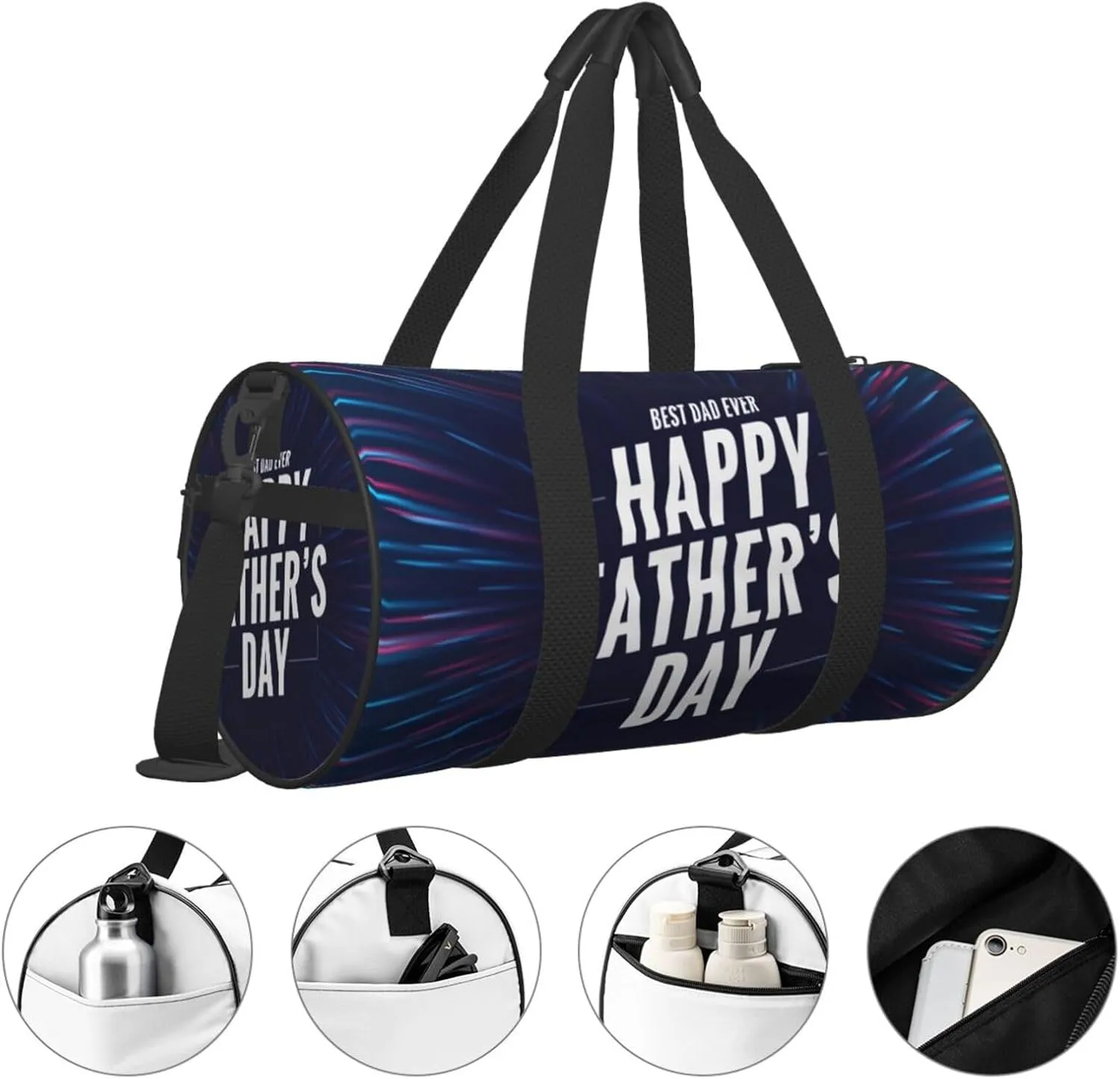 Travel Duffle Bag for Men Women, Happy Fathers Day Best Dad Ever Duffle Bags for Sport Gym Overnight Luggage