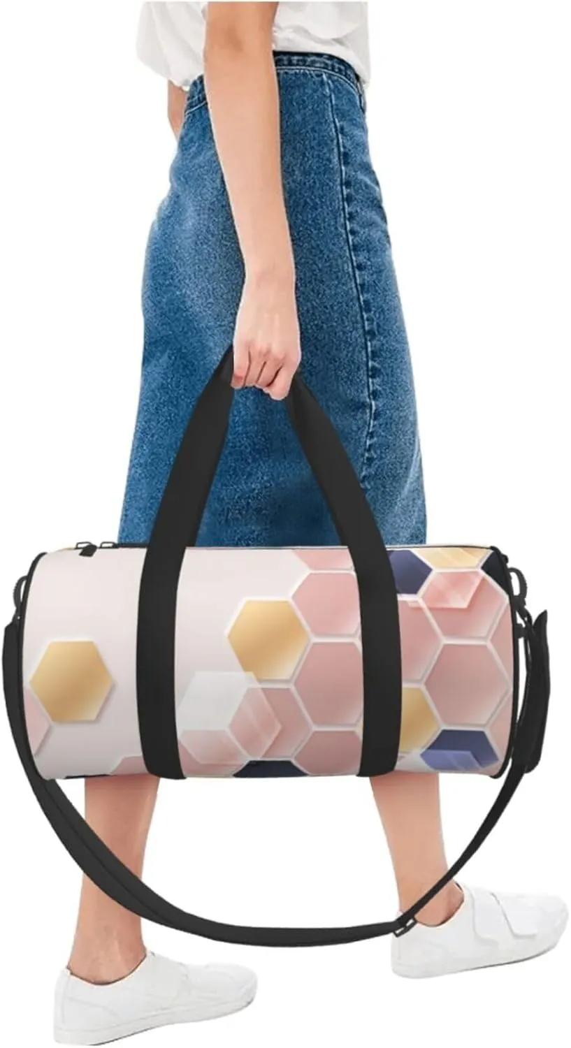 Travel Duffle Bag for Men Women, Hexagonal Duffle Bags for Sport Gym Overnight Luggage