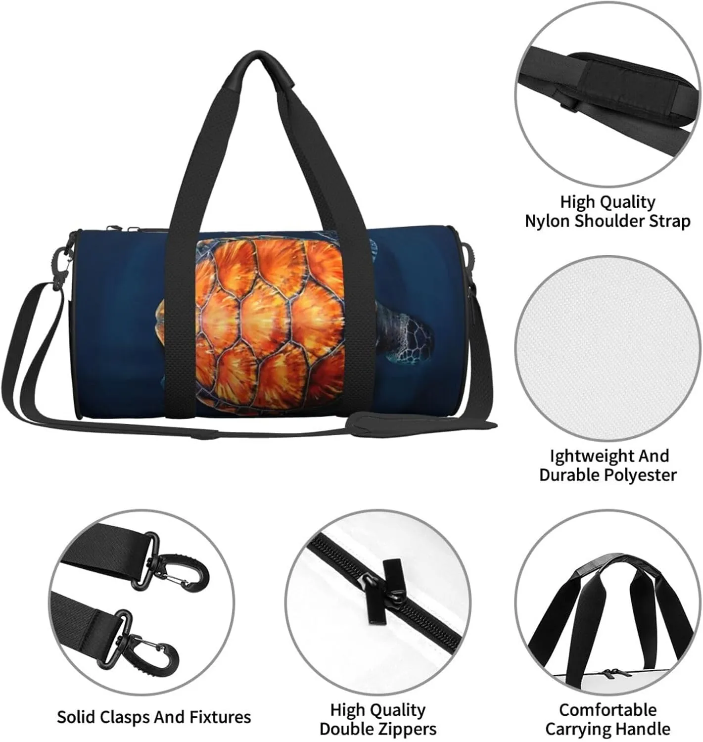 Travel Duffle Bag for Men Women, Islands Turtle Duffle Bags for Sport Gym Overnight Luggage