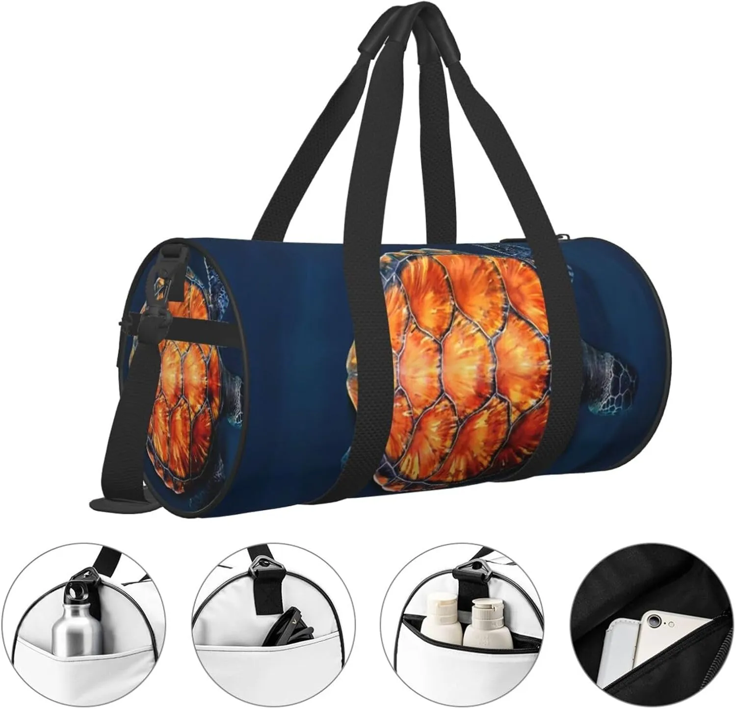 Travel Duffle Bag for Men Women, Islands Turtle Duffle Bags for Sport Gym Overnight Luggage