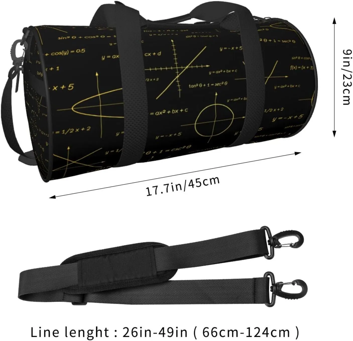 Travel Duffle Bag for Men Women, Math Mathematical Formula Teach Duffle Bags for Sport Gym Overnight Luggage