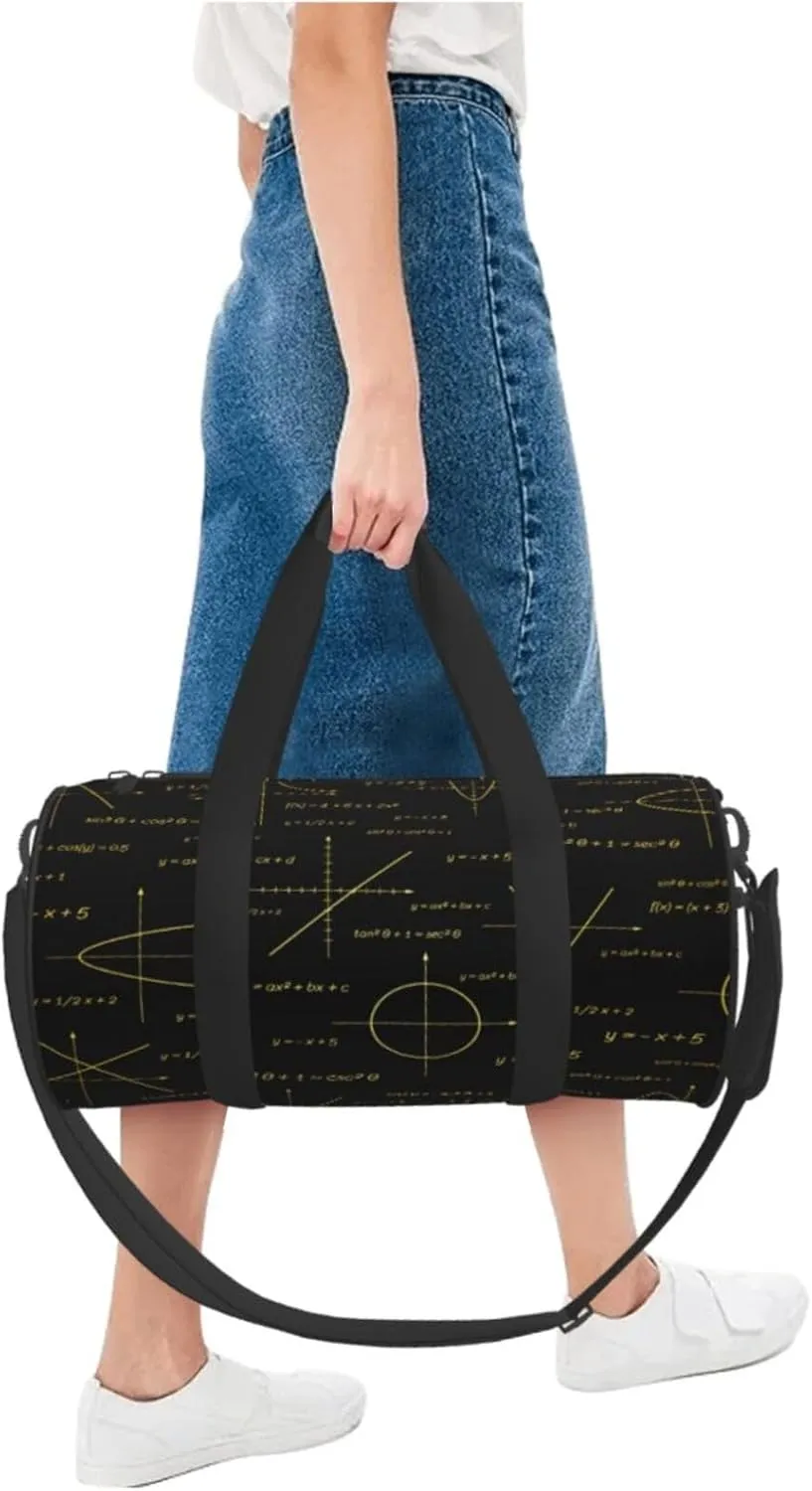 Travel Duffle Bag for Men Women, Math Mathematical Formula Teach Duffle Bags for Sport Gym Overnight Luggage