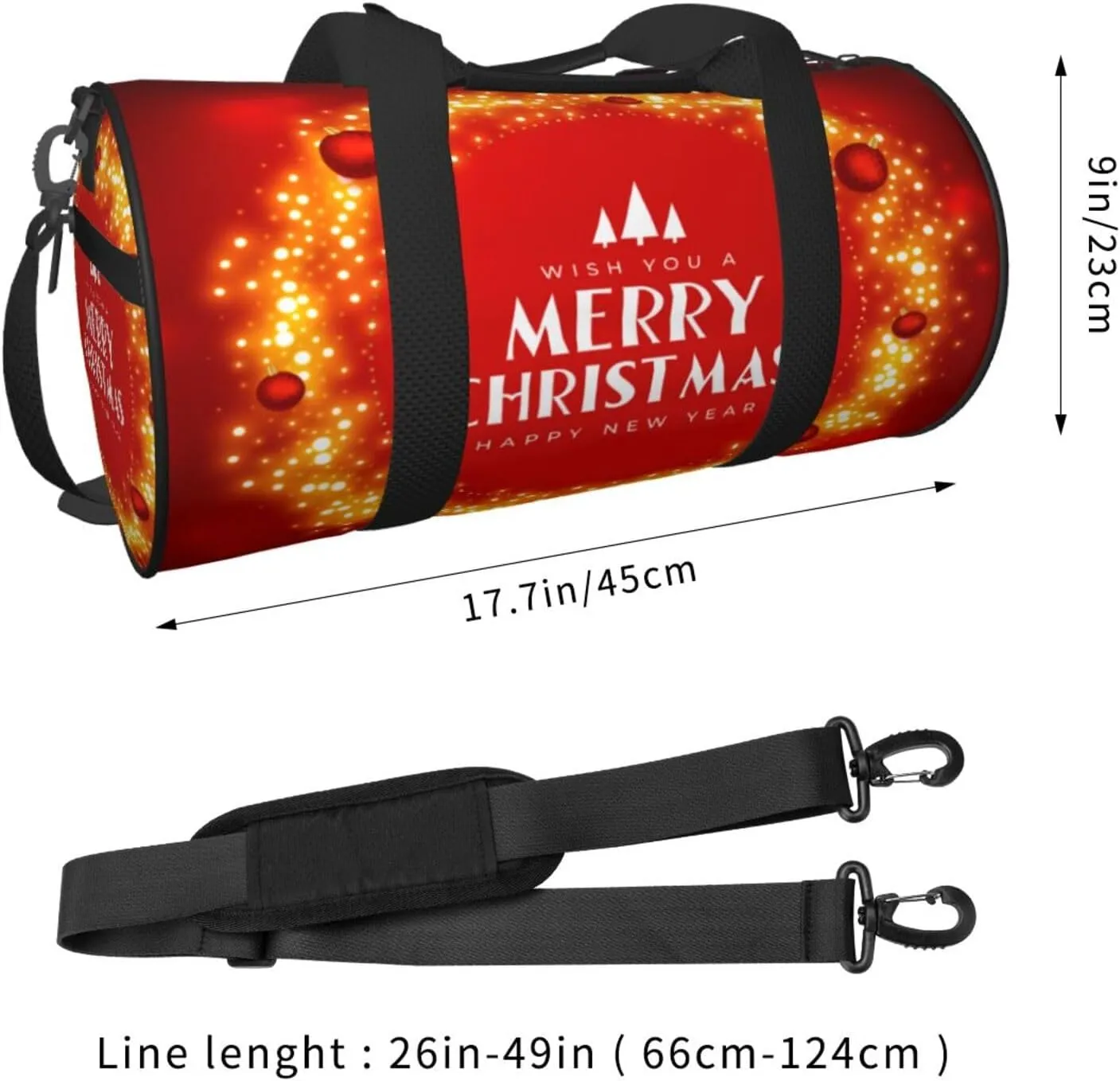 Travel Duffle Bag for Men Women, Merry Christmas Balls Duffle Bags for Sport Gym Overnight Luggage