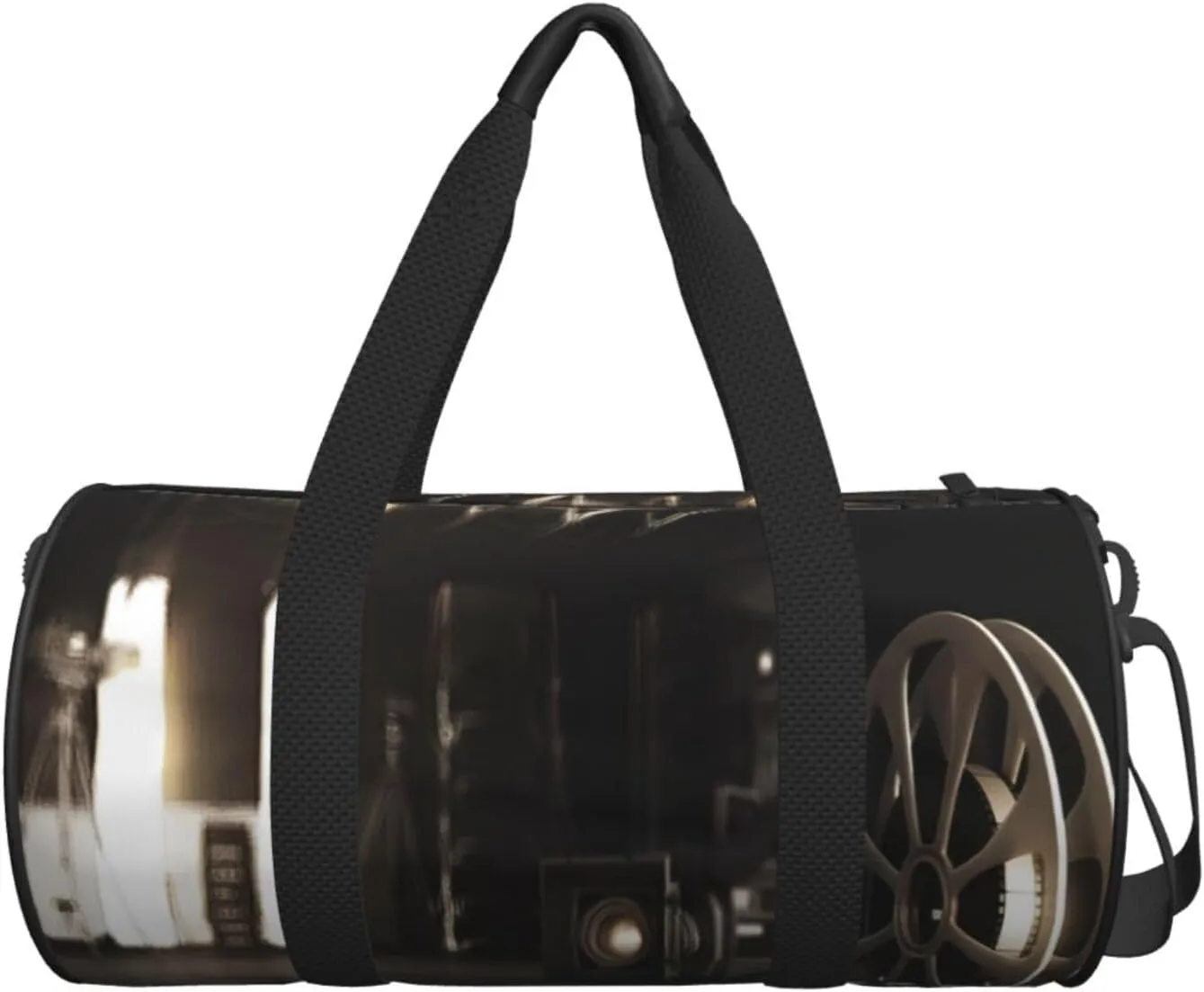 Travel Duffle Bag for Men Women, Movie Film Reel Tape Cinema Duffle Bags for Sport Gym Overnight Luggage