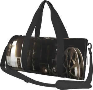 Travel Duffle Bag for Men Women, Movie Film Reel Tape Cinema Duffle Bags for Sport Gym Overnight Luggage