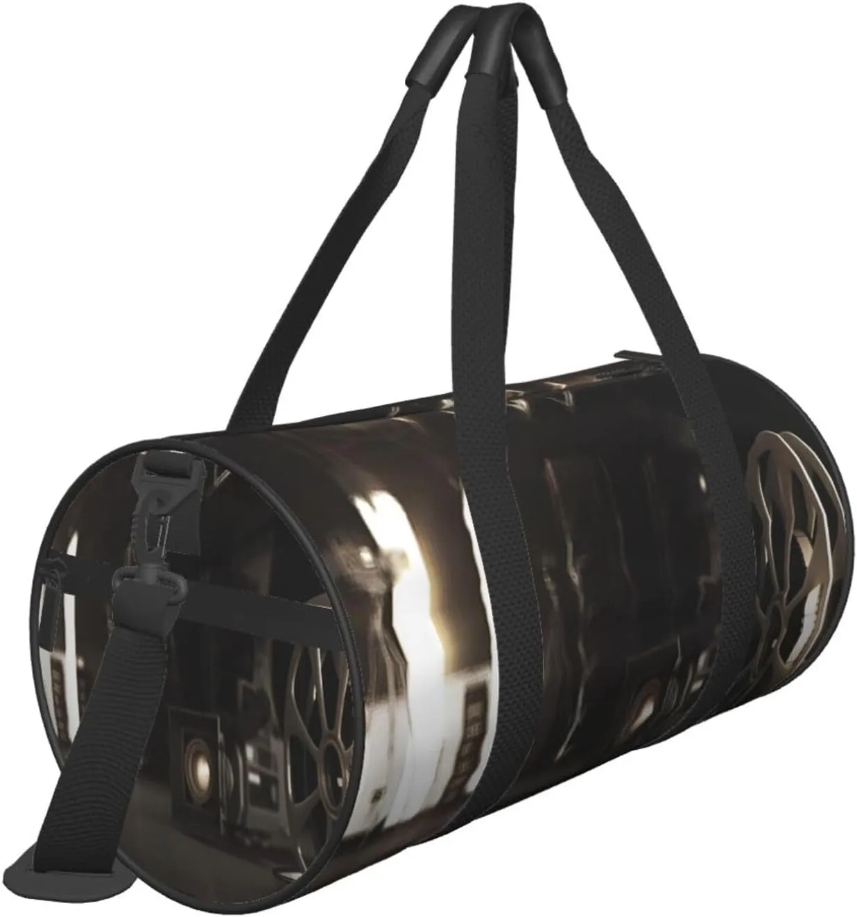 Travel Duffle Bag for Men Women, Movie Film Reel Tape Cinema Duffle Bags for Sport Gym Overnight Luggage
