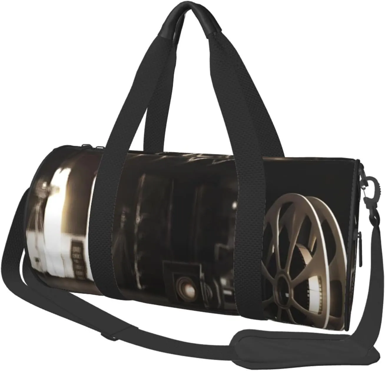 Travel Duffle Bag for Men Women, Movie Film Reel Tape Cinema Duffle Bags for Sport Gym Overnight Luggage