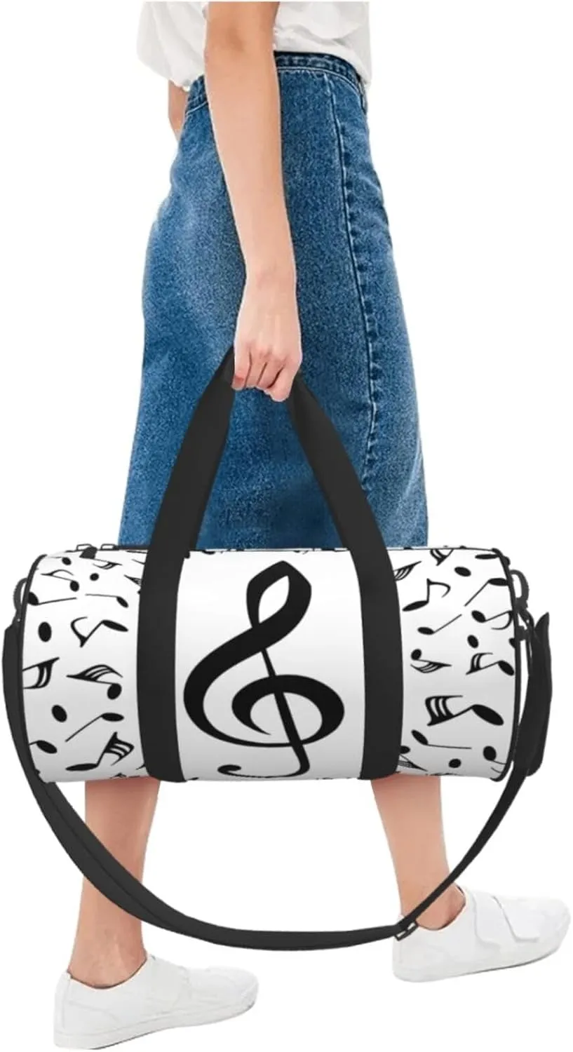 Travel Duffle Bag for Men Women, Music Musical Notes Duffle Bags for Sport Gym Overnight Luggage
