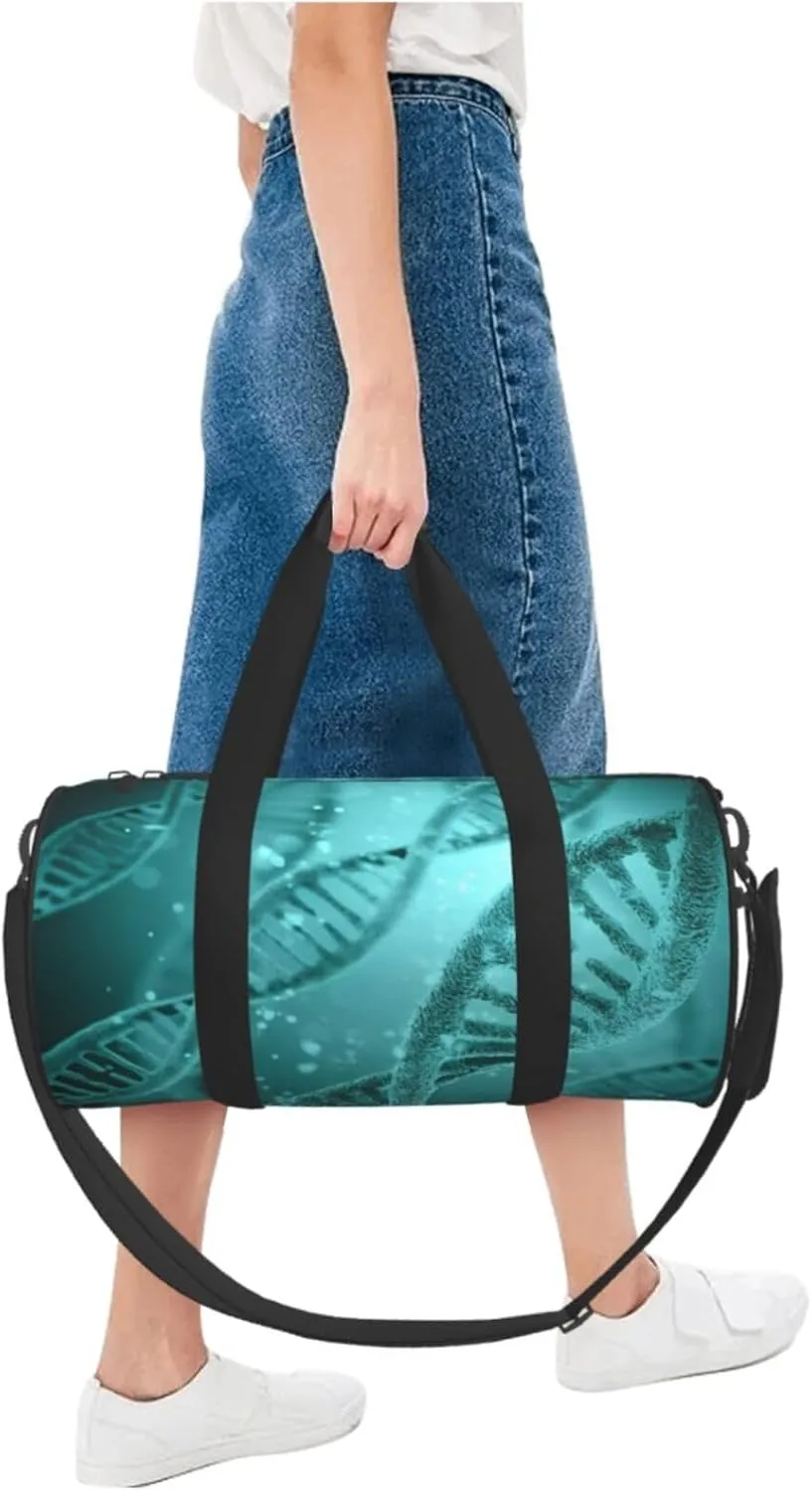 Travel Duffle Bag for Men Women, Science Biology Digital Dna Duffle Bags for Sport Gym Overnight Luggage