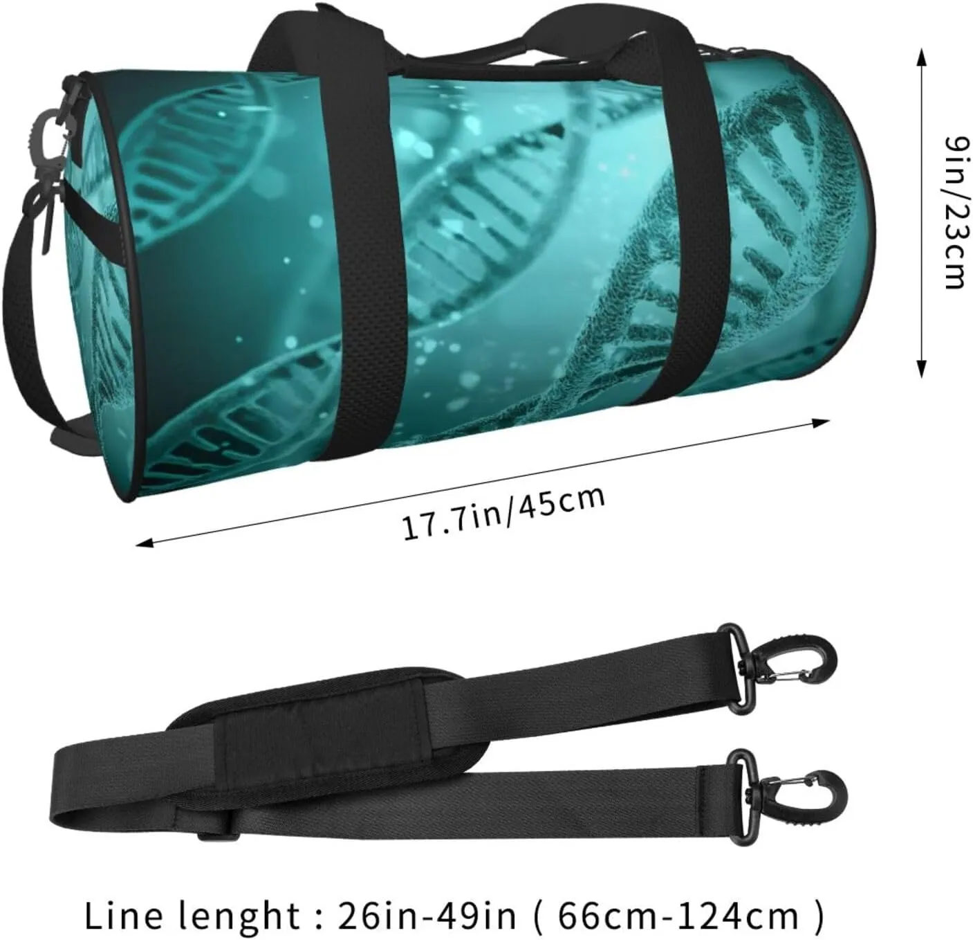 Travel Duffle Bag for Men Women, Science Biology Digital Dna Duffle Bags for Sport Gym Overnight Luggage