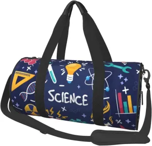Travel Duffle Bag for Men Women, Science Education Blue Duffle Bags for Sport Gym Overnight Luggage