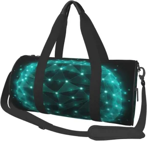 Travel Duffle Bag for Men Women, Sphere Polygonal Dot Web Network Duffle Bags for Sport Gym Overnight Luggage