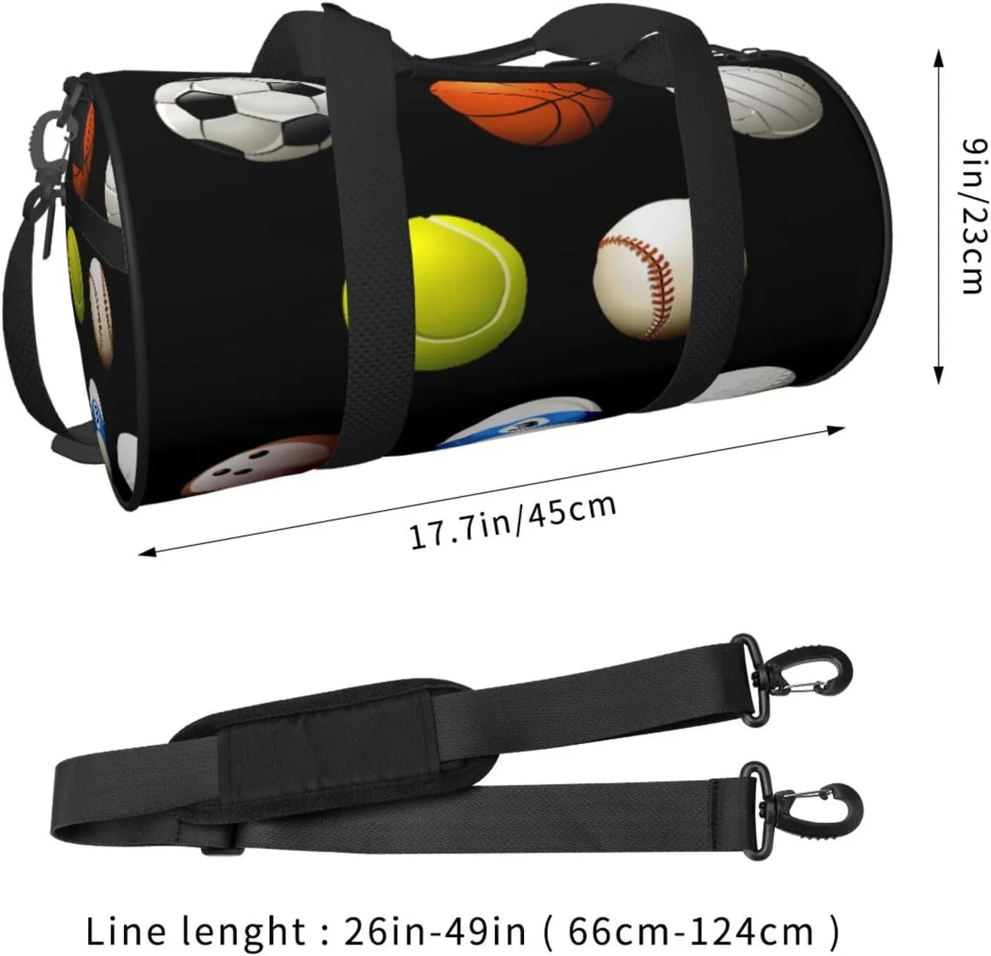 Travel Duffle Bag for Men Women, Sport Balls Duffle Bags for Sport Gym Overnight Luggage
