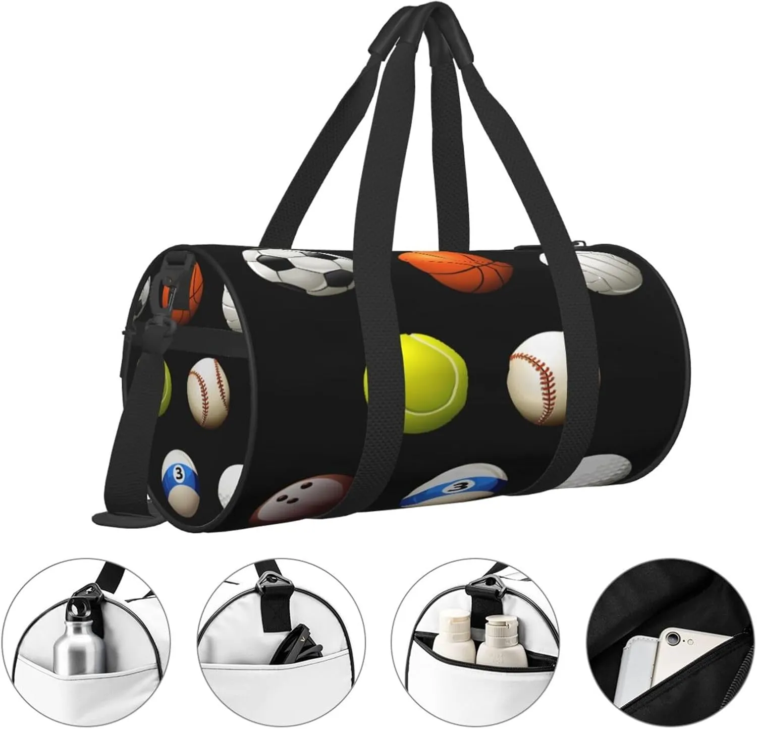 Travel Duffle Bag for Men Women, Sport Balls Duffle Bags for Sport Gym Overnight Luggage