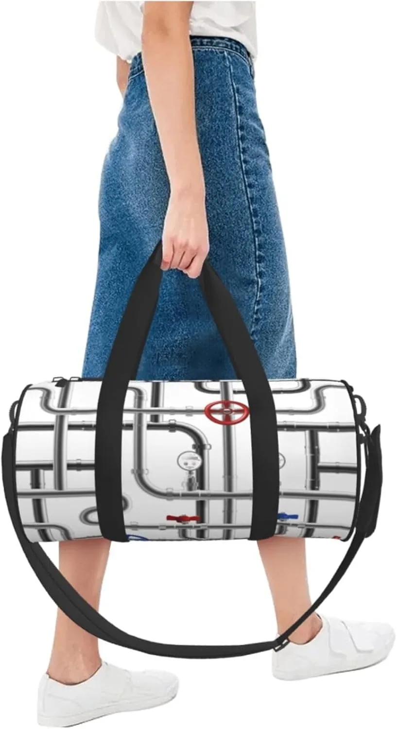 Travel Duffle Bag for Men Women, Steel Pipeline Duffle Bags for Sport Gym Overnight Luggage