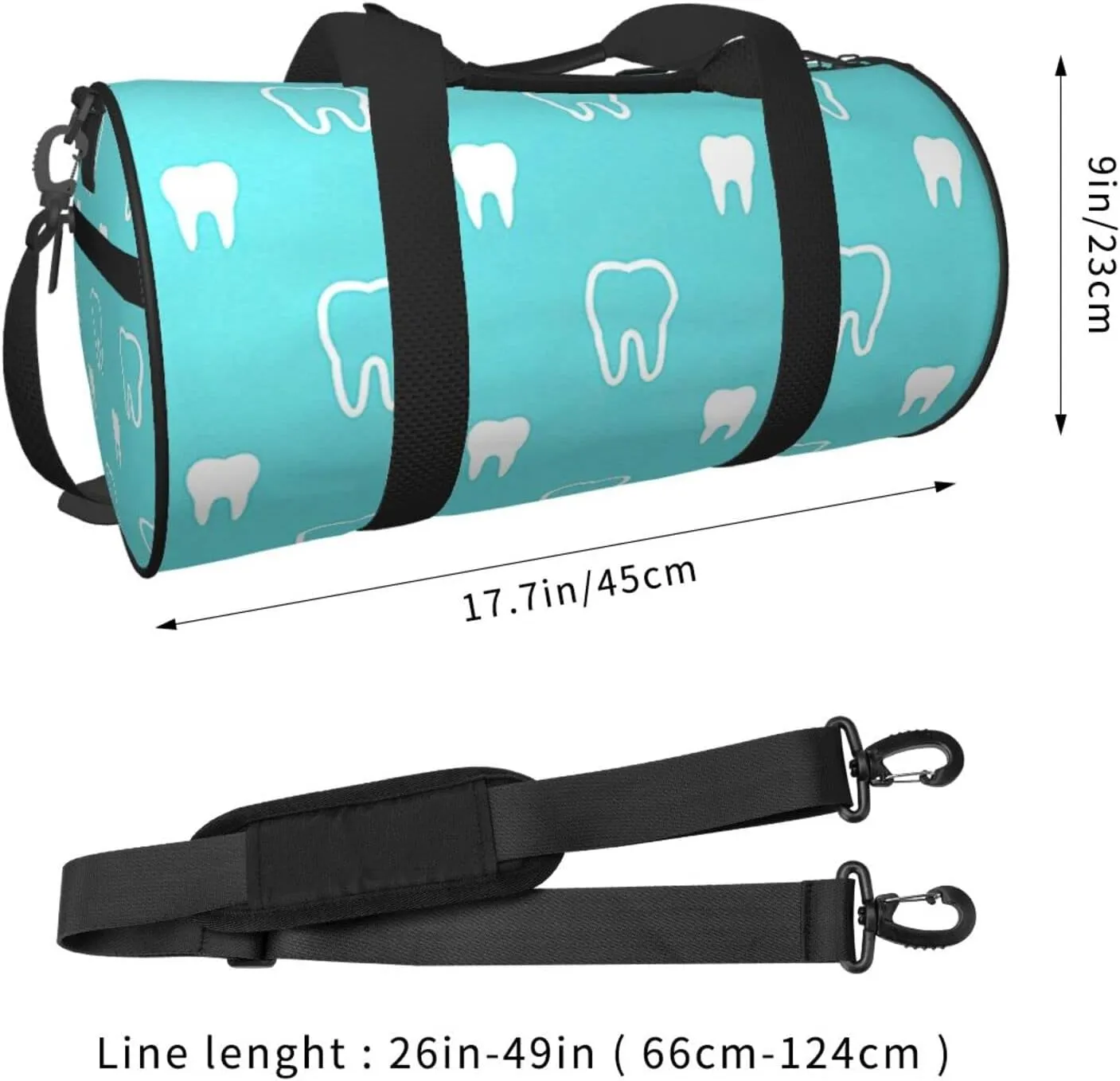 Travel Duffle Bag for Men Women, Teeth Dentist Duffle Bags for Sport Gym Overnight Luggage