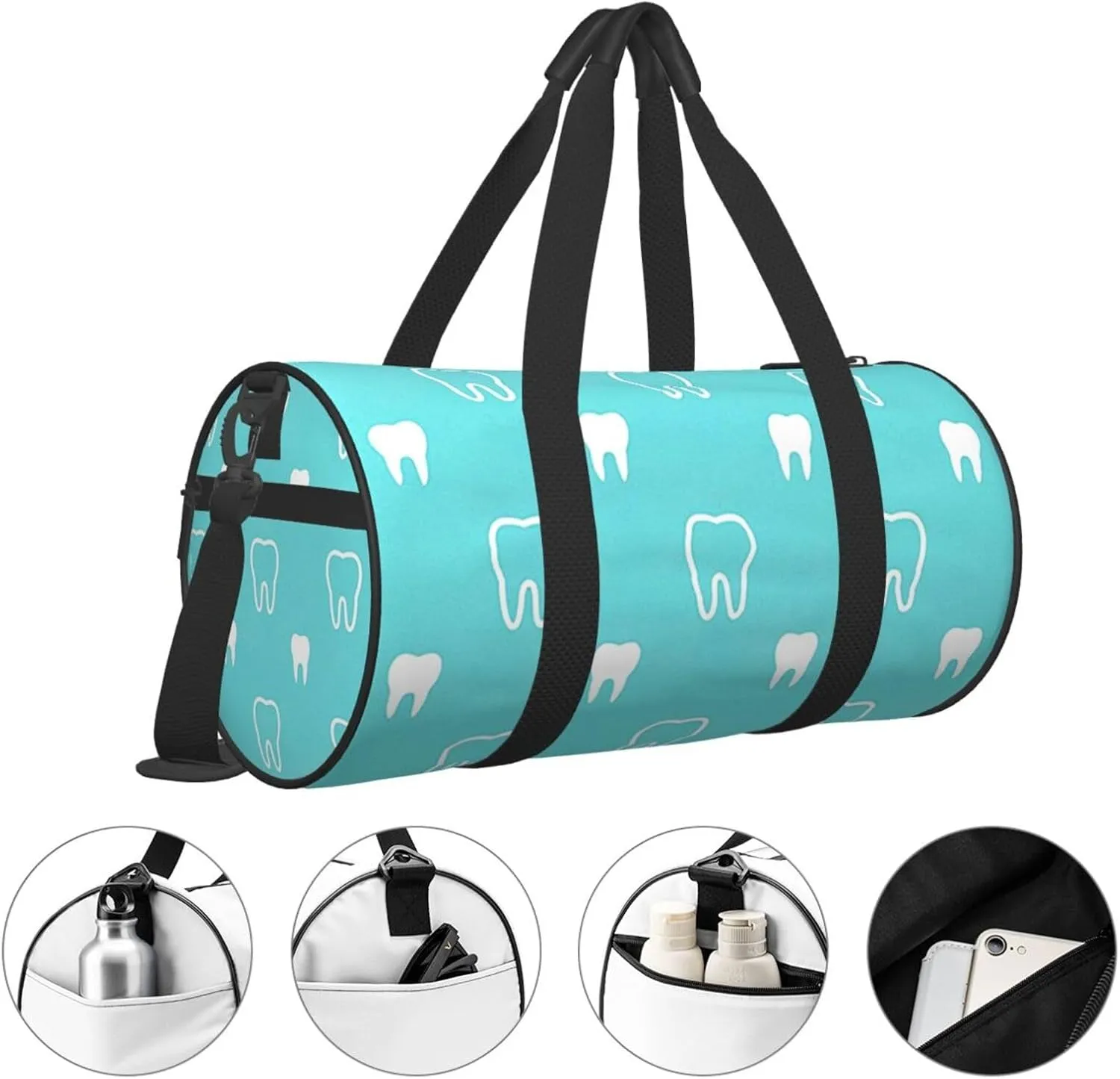 Travel Duffle Bag for Men Women, Teeth Dentist Duffle Bags for Sport Gym Overnight Luggage